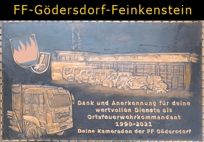                                                            
                     
 Kupferbild                                 
  Gemeindewappen Kärnten            
  Marktgemeinde Finkenstein am Faaker See Feuerwehr  Gödersdorf 
                              
   Bezirk     Villach-Land                                                                 jedes Bild ein "Unikat"
 Kupferrelief  Handarbeit