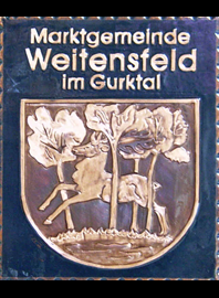                                                            
                     
 Kupferbild                                 
  Gemeindewappen Kärnten            
    Marktgemeinde Weitensfeld 
                              
   Bezirk     Sankt Veit an der Glan                                                                 jedes Bild ein "Unikat"
 Kupferrelief  Handarbeit
