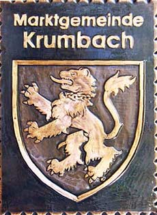  Krumbach Gemeindewappen Kupferbild 