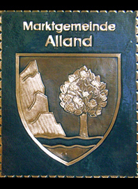           Kupferbild                  Gemeindewappen                       Alland                                                          jedes Bild ein "Unikat"
 Kupferrelief  Handarbeit