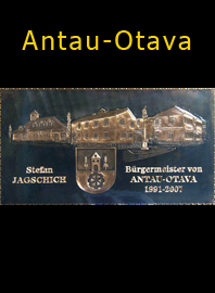 Kupferbild   Gemeindewappen      Antau - Otava                                                             jedes Bild ein "Unikat"
 Kupferrelief  Handarbeit