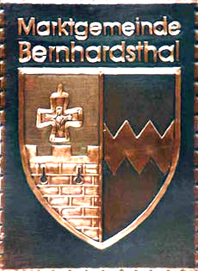                     Kupferbild                                    Gemeindewappen                             Gemeinde    Bernhartsthal                                                                                                                        jedes Bild ein "Unikat"
 Kupferrelief  Handarbeit