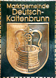                         Kupferbild                            Gemeindewappen          Marktgemeinde   Deutsch Kaltenbrunn                                                                                                           jedes Bild ein "Unikat"
 Kupferrelief  Handarbeit