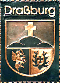                   Kupferbild                               Gemeindewappen              Gemeinde   Drassburg                                                                   jedes Bild ein "Unikat"
 Kupferrelief  Handarbeit