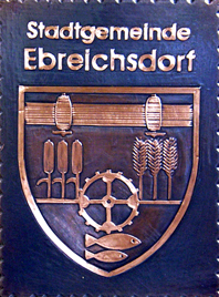           Kupferbild                  Gemeindewappen                       Stadtgemeinde Ebreichsdorf                                                          jedes Bild ein "Unikat"
 Kupferrelief  Handarbeit