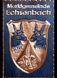    Gemeindewappen Marktgmeinde   Echsenbach                                                             jedes Bild ein "Unikat"
 Kupferrelief  Handarbeit