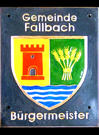                      Kupferbild                                   Gemeindewappen                           Gemeinde  Fallbach                                                                                                                       jedes Bild ein "Unikat"
 Kupferrelief  Handarbeit