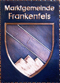                   Kupferbild                               Gemeindewappen                      Marktgemeinde   
Frankenfels  
                              
 Bezirk Sankt Pölten-Land 
                             
Niederösterreich 
      jedes Bild ein "Unikat"
 Kupferrelief  Handarbeit