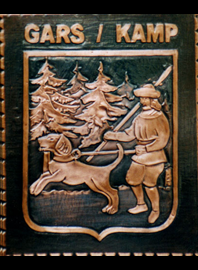            Kupferbild            Gemeindewappen            Gemeinde   Gars am Kamp              Bezirk Horn                               Niederösterreich                  jedes Bild ein "Unikat"
 Kupferrelief  Handarbeit