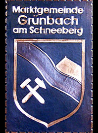           Kupferbild            Gemeindewappen            Ulrichskirchen-Schleinbach  
 Niederösterreich                                                              jedes Bild ein "Unikat"
 Kupferrelief  Handarbeit