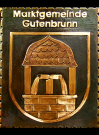            Kupferbild            Gemeindewappen            Ulrichskirchen-Schleinbach  
 Niederösterreich                                                               jedes Bild ein "Unikat"
 Kupferrelief  Handarbeit