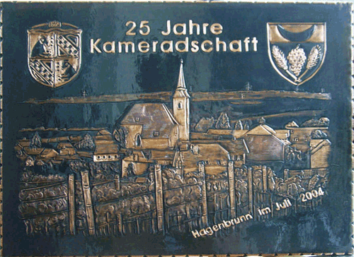            Kupferbild            
  Gemeindewappen            
   Marktgemeinde  Marktgemeinde
   Hagenbrunn  Kameradschaftstreffen  Niederösterreich                                                               jedes Bild ein "Unikat"
 Kupferrelief  Handarbeit