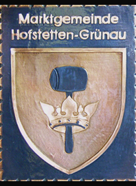                         
Kupferbild
                                   Gemeindewappen 
                
Gemeinde  Hofstetten Grünau   
                       
 Sankt Pölten-Land                                
Niederösterreich       
                         
                                jedes Bild ein "Unikat"
 Kupferrelief  Handarbeit
