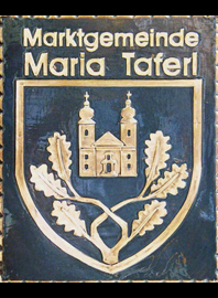                                                                    
Gemeindewappen
               

Marktgemeinde Maria Taferl 
  
Bezirk Melk          
Niederösterreich                                   
 

                                                            jedes Bild ein "Unikat"
 Kupferrelief  Handarbeit