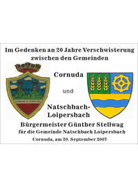                                                                    
Gemeindewappen
               
 Gemeinde Natschbach-Loipersbach
 Bezirk    Neunkirchen            
Niederösterreich                                   
 

                                                            jedes Bild ein "Unikat"
 Kupferrelief  Handarbeit