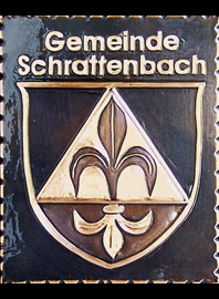                                                                    
Gemeindewappen
               

Gemeinde Schrattenbach   
Bezirk Bezirk Neunkirchen           
Niederösterreich                                   
 

                                                            jedes Bild ein "Unikat"
 Kupferrelief  Handarbeit