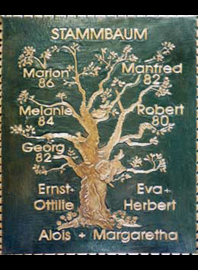                  Stammbaum                          	  mit Kupferbild                                                                                                        	                                                                    
                                                                          Kupferrelief 
als besonderes Geschenk
  jedes Bild ein "Unikat"
          Handarbeit 
