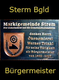                                                                    
Gemeindewappen
                 

Marktgemeinde Strem                                    
Bezirk Güssing                        
  Burgenland                                     Der ungarische Ortsname der Gemeinde ist Strm 
                                   
 
                                                            jedes Bild ein "Unikat"
 Kupferrelief  Handarbeit