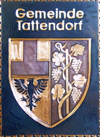                                                                              Gemeindewappen                                 
Gemeinde Tattendorf                 
Bezirk Baden                                                         Niederösterreich                          
                          
jedes Bild ein "Unikat"
 Kupferrelief  Handarbeit