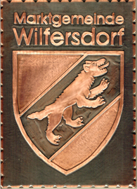                                                                              Gemeindewappen         
          
 Marktgemeinde  Wilfersdorf
                
                                                                                                                                                                                                                        
jedes Bild ein "Unikat"            
  Kupferrelief  Handarbeit