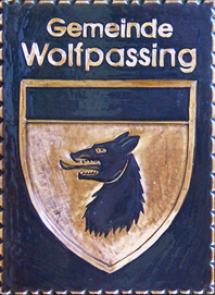                                                                                Gemeindewappen  
                
 Gemeinde Wolfpassing                        Niederösterreich                                                                                   
jedes Bild ein "Unikat"            
  Kupferrelief  Handarbeit