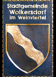                                                                              Gemeindewappen   
               
 Stadtgemeinde  Wolkersdorf              Weinviertel   Niederösterreich                                                                                                                                                                                            
jedes Bild ein "Unikat"            
  Kupferrelief  Handarbeit