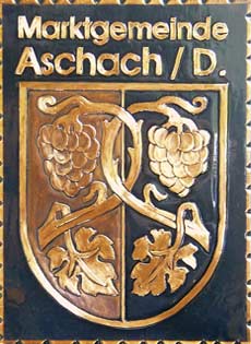 Aschach-Donau   Gemeindewappen Kupferbild 