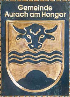 Aurach-a-Hongar K  Gemeindewappen Kupferbild 