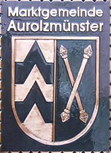 Aurolzmünster   Gemeindewappen Kupferbild 