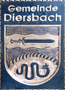 Diersbach   Gemeindewappen Kupferbild 