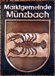 Mnzbach   Gemeindewappen Kupferbild 