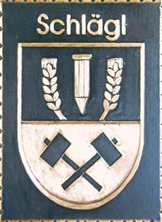 Schl�gl   Gemeindewappen Kupferbild 