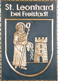      
 
               Gemeindewappen                     
Gemeinde Marktgemeinde
St. Leonhard bei Freistadt

             
            
     
 Bezirk Freistadt   
                             
  Oberösterreich 
                   
	                 
	Kupferbild                          jedes Bild ein "Unikat"
 Kupferrelief  Handarbeit