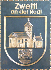                  
Kupferbild 
          
                 
Gemeindewappen Marktgmeinde            
 Zwettl an der Rodl Oberösterreich 
                            
 Bezirk            .
                                                           
                    jedes Bild ein "Unikat"
 Kupferrelief  Handarbeit