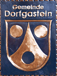                                                                   
Gemeindewappen                     
Gemeinde Dorfgastein    
                     Bezirk    St. Johann im Pongau             
                   
 Salzburg                                                                        jedes Bild ein "Unikat"
 Kupferrelief  Handarbeit