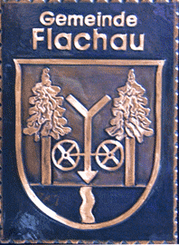                                                                    
Gemeindewappen                      
Gemeinde Flachau
                               Bezirk  St. Johann             
            
 Salzburg                                                                               jedes Bild ein "Unikat"
 Kupferrelief  Handarbeit