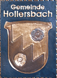                                                                    
Gemeindewappen                      
Gemeinde Hollersbach im Pinzgau
                               Bezirk Zell am See              
            
 Salzburg                                                                               jedes Bild ein "Unikat"
 Kupferrelief  Handarbeit