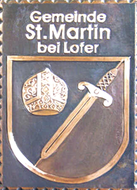                
 Kupferbild                        
  Gemeindewappen                               
 Sankt Martin bei Lofer 
                      
 Bezirk Zell am See             
        
     Salzburg                                             jedes Bild ein "Unikat"
 Kupferrelief  Handarbeit