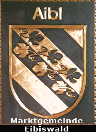                                                            
Gemeindewappen                        
 Wappen Gemeinde   Aibl                           
 Bezirk Deutschlandsberg   
                               
 Steiermark                                                                               jedes Bild ein "Unikat"
 Kupferrelief  Handarbeit