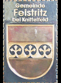                                                                    
Gemeindewappen                 
Gemeinde Feistritz bei Knittelfeld      
 Bezirk Murtal   
                                     
 Steiermark                                                                                      jedes Bild ein "Unikat"
 Kupferrelief  Handarbeit