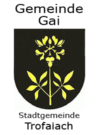                                                                  
Gemeindewappen                         Gemeinde  Gai                                                                         
 Gai, Hafning und Trofaiach Bezirk Bezirk Leoben seit 2015  zur neuen Stadtgemeinde  Trofaiach  
zusammengeschlossen                                                                                       
               
                           
 Steiermark                                                                                jedes Bild ein "Unikat"
 Kupferrelief  Handarbeit