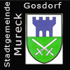   Wappen    der Gemeinde Gosdorf   --     - Stadtgemeinde  Mureck Bezirk Südoststeiermark   seit 2015  sind die Gemeinden   Eichfeld  Mureck und Gosdorf  zusammengeschlossen Steiermark  