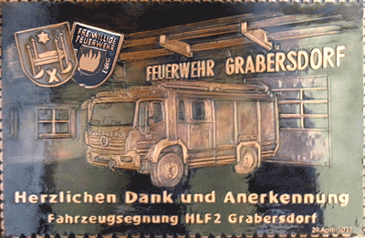            Kupferbild            Gemeindewappen           Ortsteil  Grabersdorf  Feuerwehr Haus  ---  Marktgemeinde Gnas                                                              jedes Bild ein "Unikat"
 Kupferrelief  Handarbeit