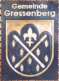                                                                  
Gemeindewappen                         Gemeinde Gressenberg                                                                         
 
 Bezirk Deutschlandsberg 
Steiermark                                                                                      
               
                           
 Steiermark                                                                                jedes Bild ein "Unikat"
 Kupferrelief  Handarbeit