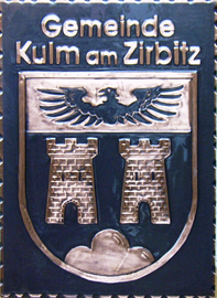                                              
Gemeindewappen                           
Gemeinde 	                                                          
  Kulm am Zirbitz 
 
                                                                                                          Bezirk Murau       
                                            
 Steiermark                                                                               jedes Bild ein "Unikat"
 Kupferrelief  Handarbeit