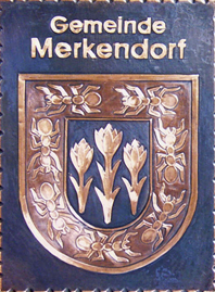                                                                    
Gemeindewappen                          Gemeinde Merkendorf                          
                         Bezirk Südoststeiermark
                               
 Steiermark                                                                               jedes Bild ein "Unikat"
 Kupferrelief  Handarbeit