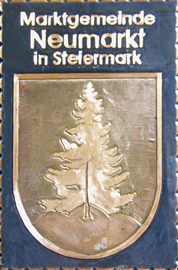                                         
Gemeindewappen                                     
  	Marktgemeinde                                            
	Neumarkt in   Steiermark                                                                          
                                                                                                           Bezirk Murau       
                                      
 Steiermark                                                                               jedes Bild ein "Unikat"
 Kupferrelief  Handarbeit