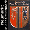  Gemeindewappen Gemeinde Perchau am Sattel - - Marktgemeinde Neumarkt in der Steiermark   ist seit Jahresbeginn 2015 zusammen gelegt mit den  Gemeinden  Dürnstein in der Steiermark, Neumarkt in Steiermark, Kulm am Zirbitz, Mariahof, Perchau am Sattel, Sankt Marein bei Neumarkt und Zeutschach  
    Bezirk Murau  Steiermark     