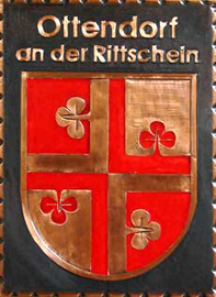   Ottendorf an der Rittschein Wappen Gemeinde in Farbe Steiermark österreich   Kupferbild    