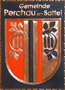 Kupferbild Wappen Perchau-Sattel